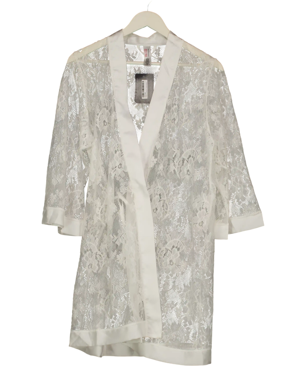 Ann Summers White Availing All Over Lace Robe UK S