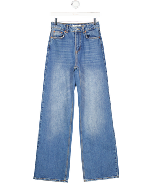 NA-KD Blue Wide High Waist Jeans UK 6