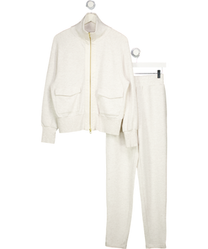 VARLEY 2-piece Cream Marl Roxbury Doublesoft Sweat Top (uk S) & Zip Hem Joggers 29.5 (uk Xs) UK XS/S