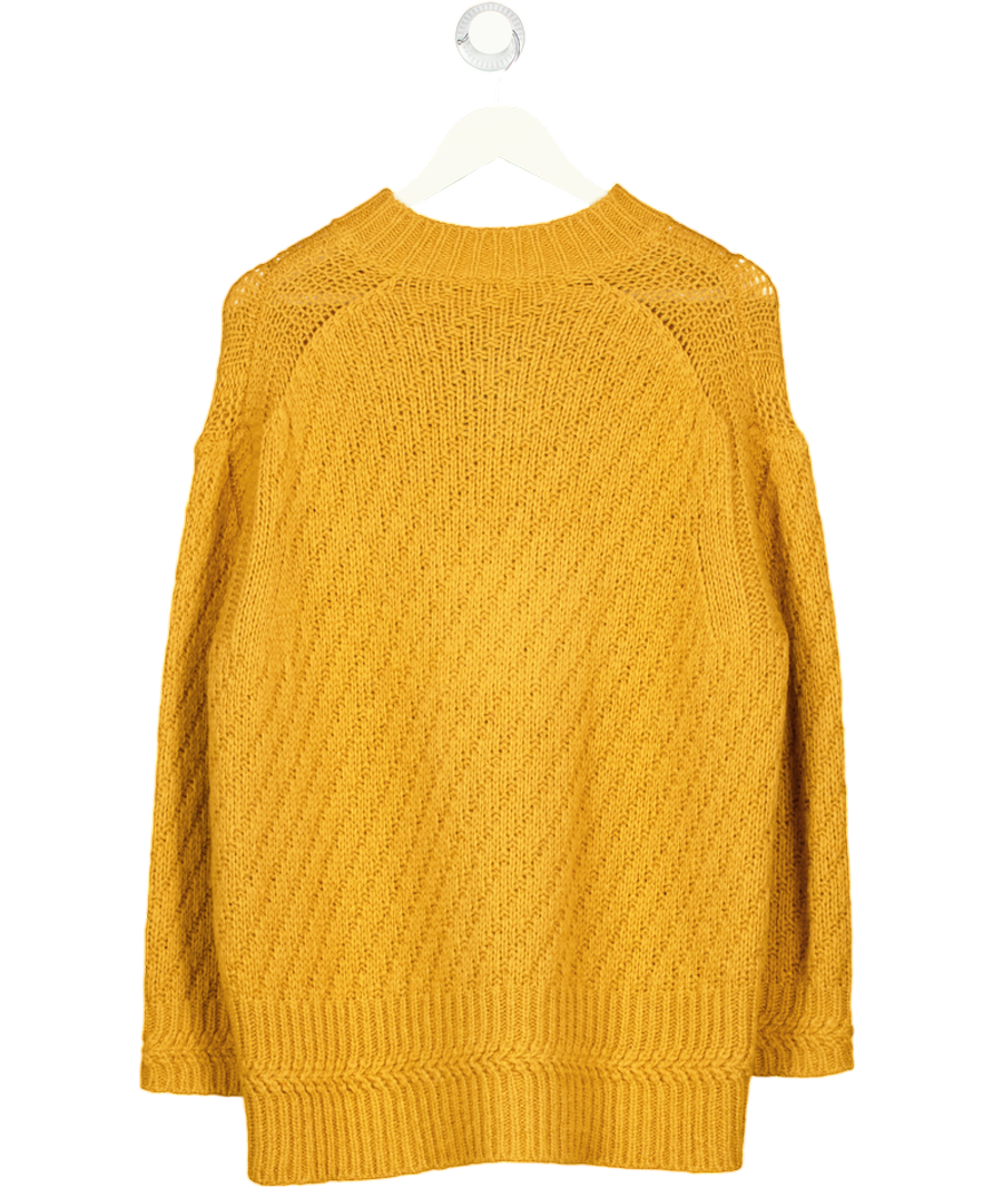 STELLA MCCARTNEY Yellow Mustard Alpaca Blend V Neck Jumper UK 8