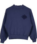 THE COUTURE CLUB Blue Chenille Emblem Mock Neck Crew Neck Sweatshirt UK 6
