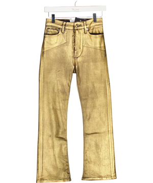 FRAME Le High Straight Metallic Cropped High-rise Straight-leg Jeans W25
