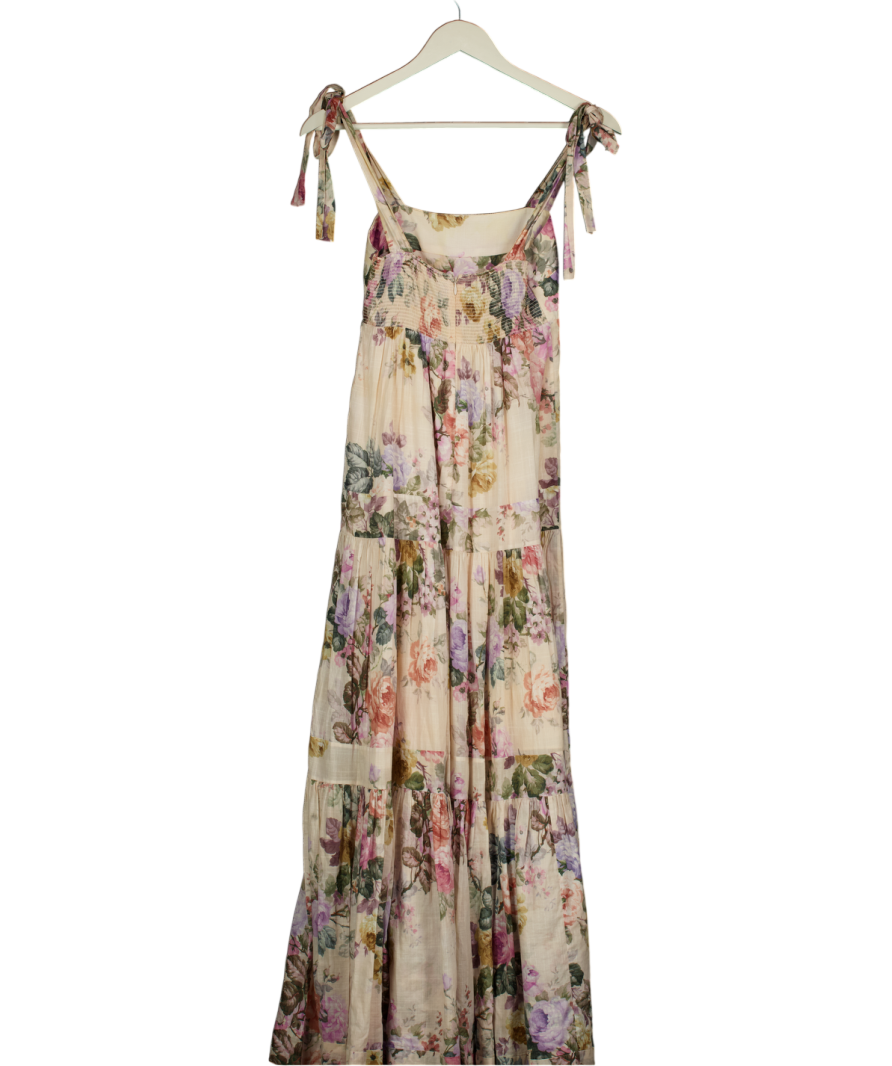 Zimmermann Multicoloured Brighton Tiered Floral-print Cotton Dress Sz0 UK 6