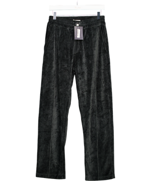 OAS Black Velour Casual Straight Leg Pant UK S