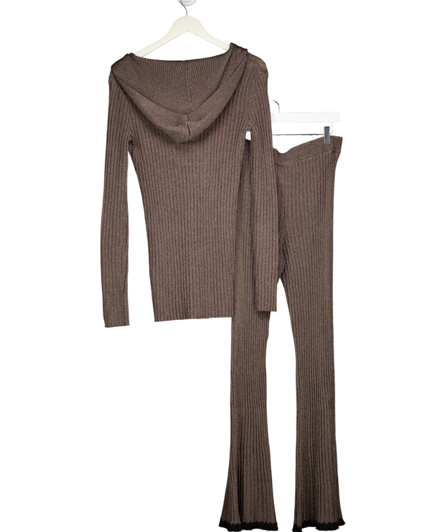 H&M Metallic Rib-knit Hoodie (s) And Trousers Set UK M