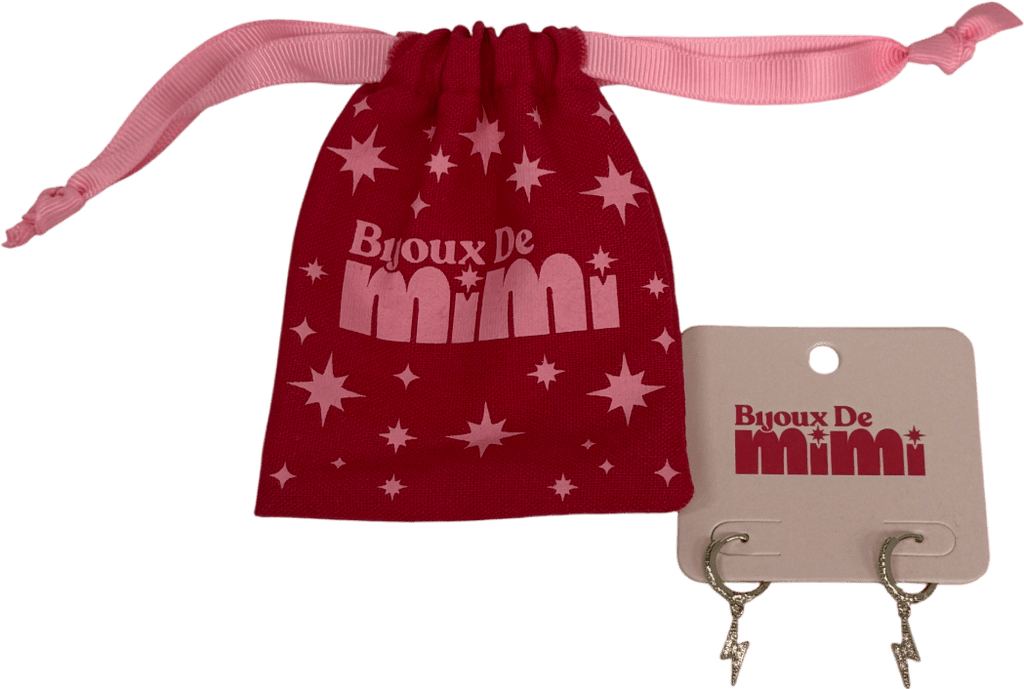 B1joux de mimi Metallic Talitha Crystal Lightning Bolt Huggie Earrings - Reliked