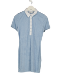 NA-KD Blue X Josefine Hj Textured Terry Shirt Dress UK XS