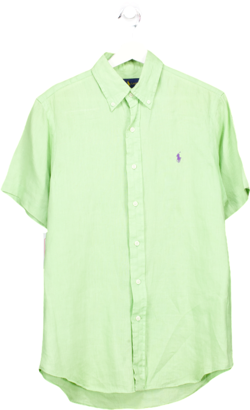 Ralph Lauren Green Slim Fit Linen Shirt UK S