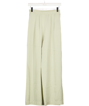 GOELIA Light Green Stretch Silk Pleat Front Trouser UK 6