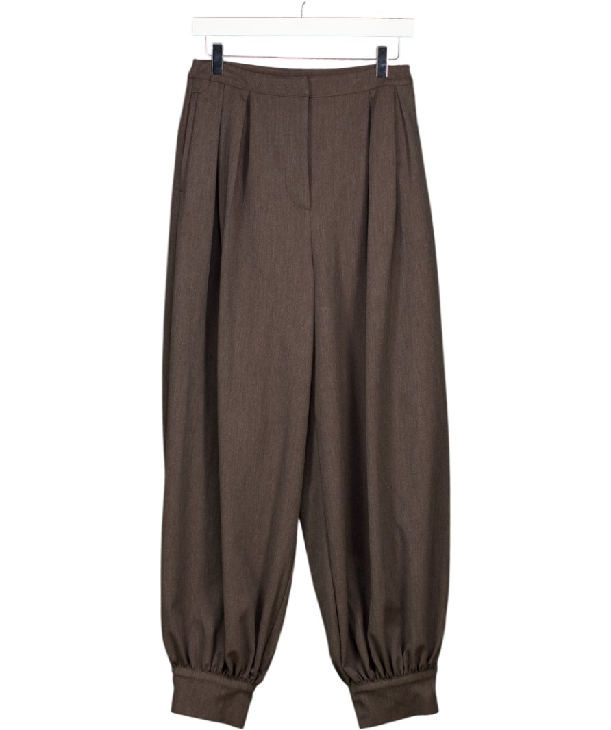 ASOS Tailored Balloon Trouser With Pleat Detail In Brown UK 8