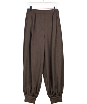 ASOS Tailored Balloon Trouser With Pleat Detail In Brown UK 8