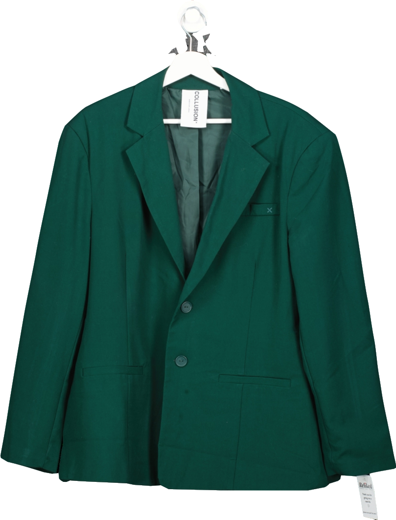 Collusion Green Oversized Single Breasted Blazer UK S