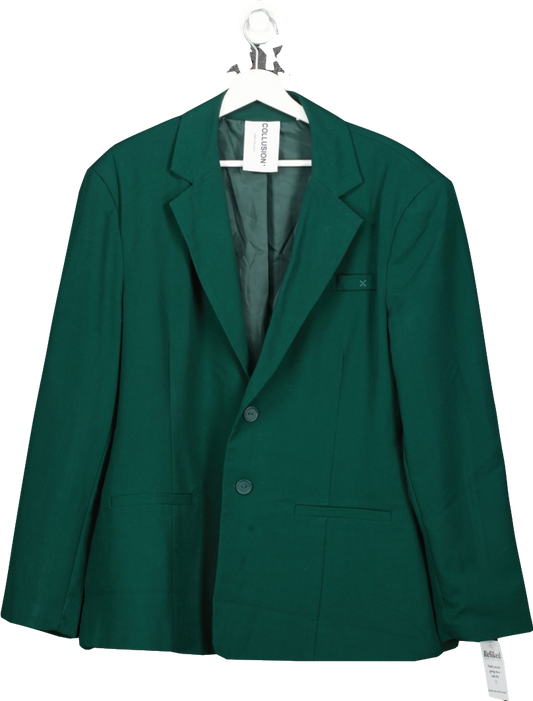 Collusion Green Oversized Single Breasted Blazer UK S