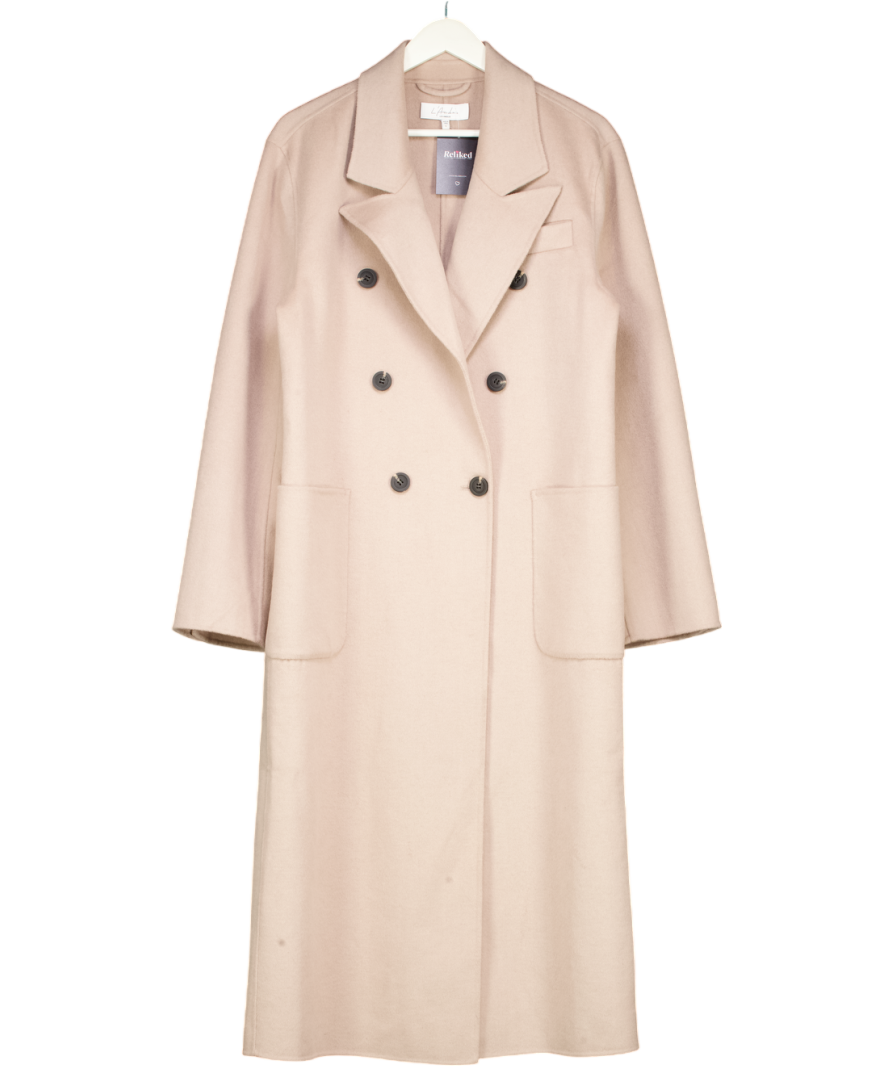 L'academie Beige Double Faced Wool Blend Coat UK S