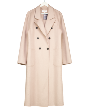 L'academie Beige Double Faced Wool Blend Coat UK S