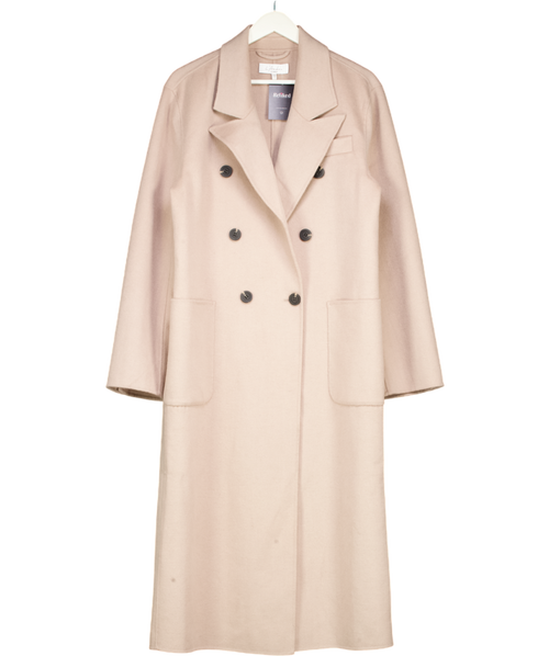 L'academie Beige Double Faced Wool Blend Coat UK S