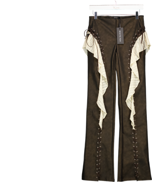 WHITE FOX Pure Energy Pu Pants Chocolate Brown UK XS