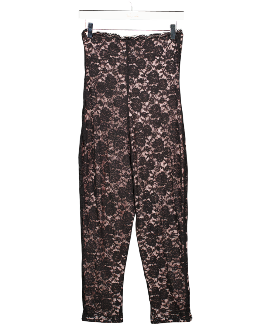 White Fox Black Holding My Soul Strapless Lace Jumpsuit UK S