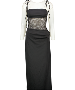 White Fox Black Compliment Me Maxi Dress UK S