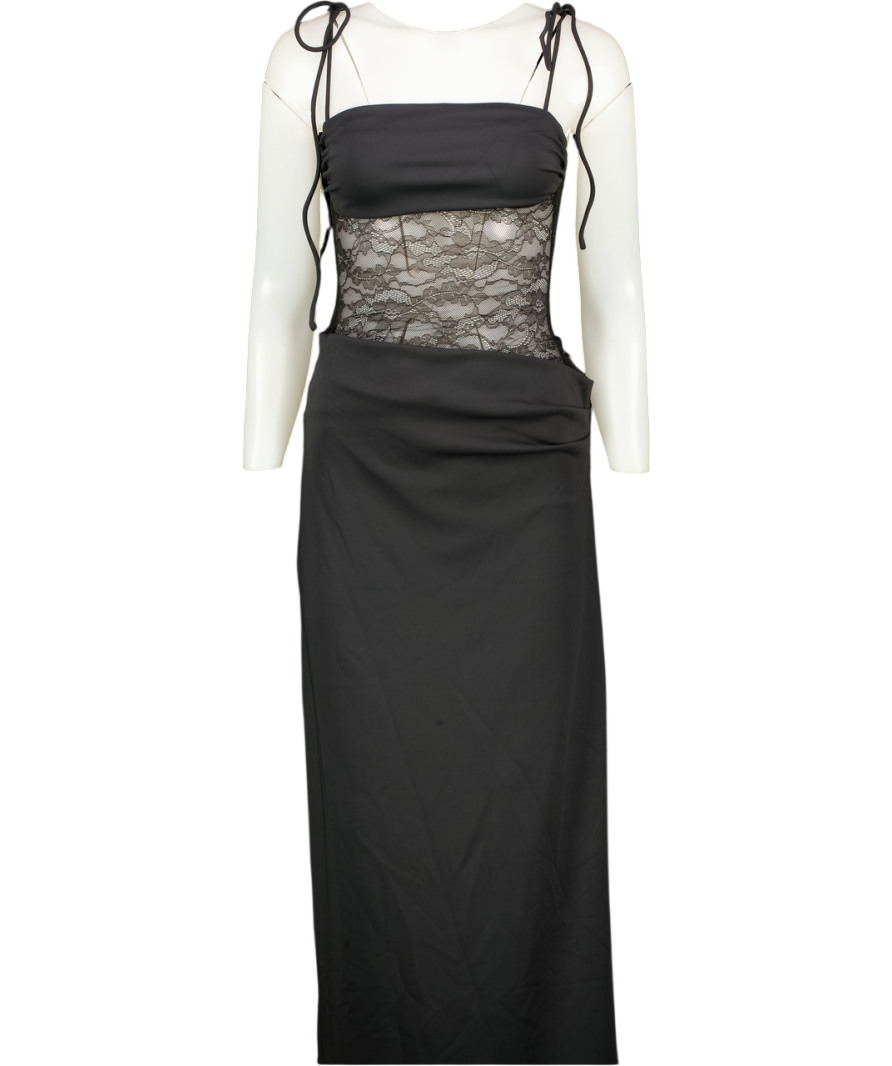 White Fox Black Compliment Me Maxi Dress UK S