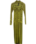 AFRM Yellow Billie Maxi Snakeskin Dress UK S