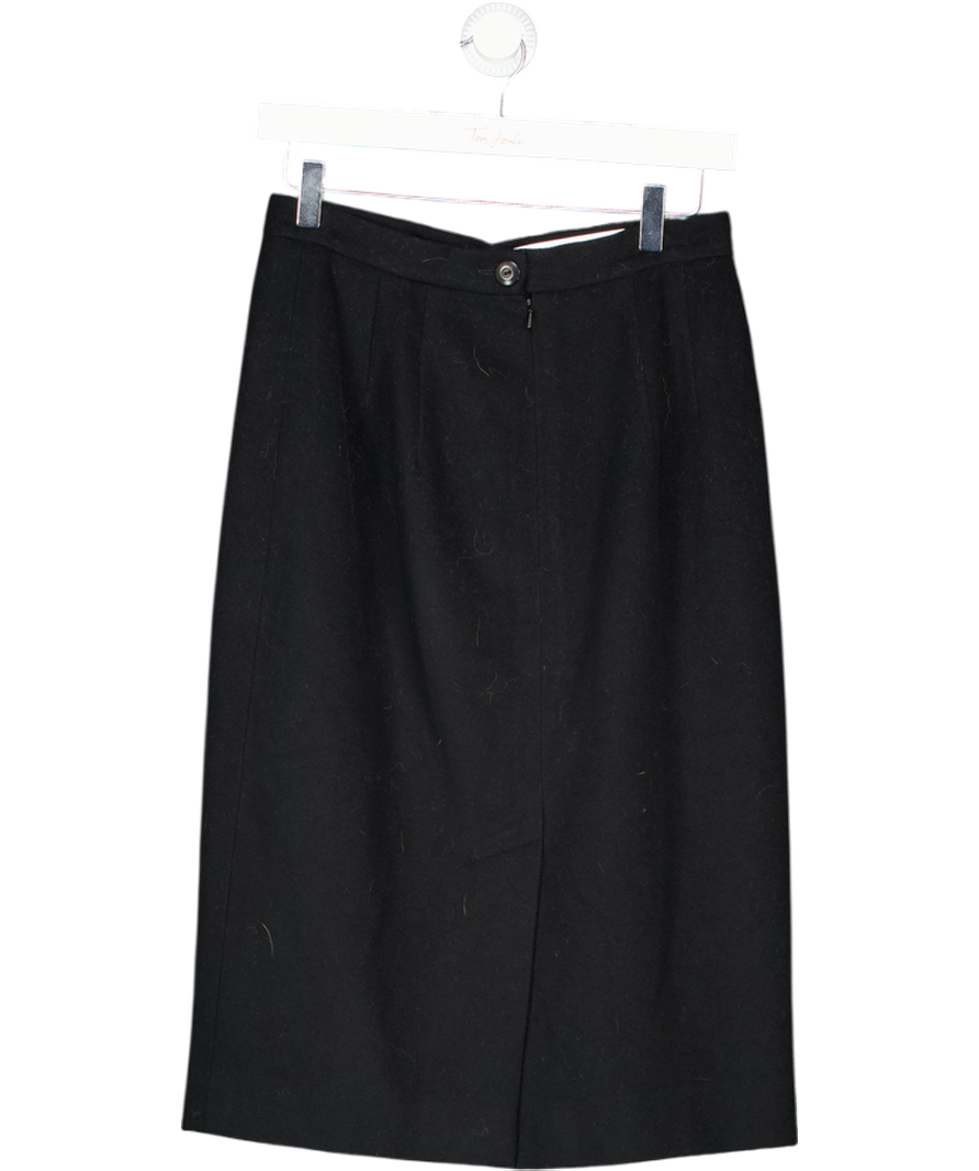 Jaeger Black Wool Pencil Skirt UK 12