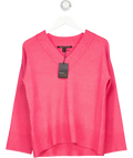 River Island Pink Knitted V-neck Jumper UK S