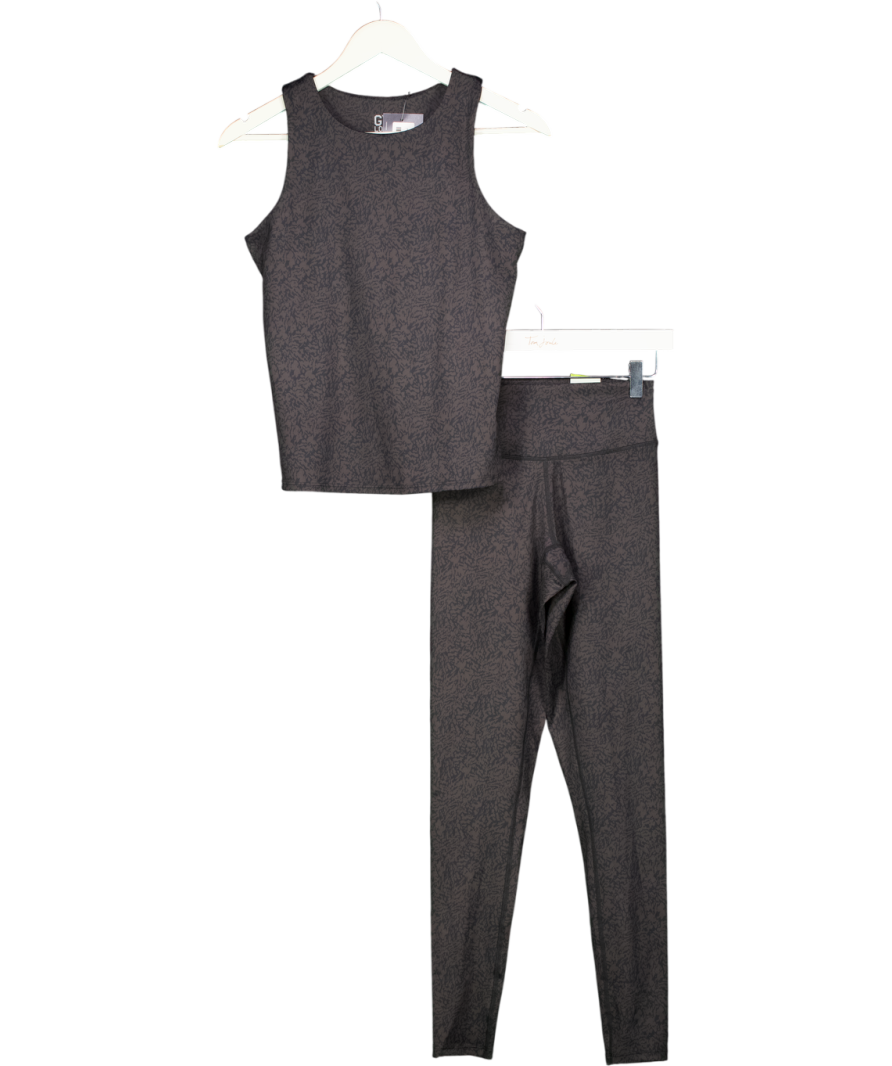 Gym Locker Black Animal Print So Power Vest (xs) And Leggings Set UK XS/S