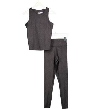 Gym Locker Black Animal Print So Power Vest (xs) And Leggings Set UK XS/S