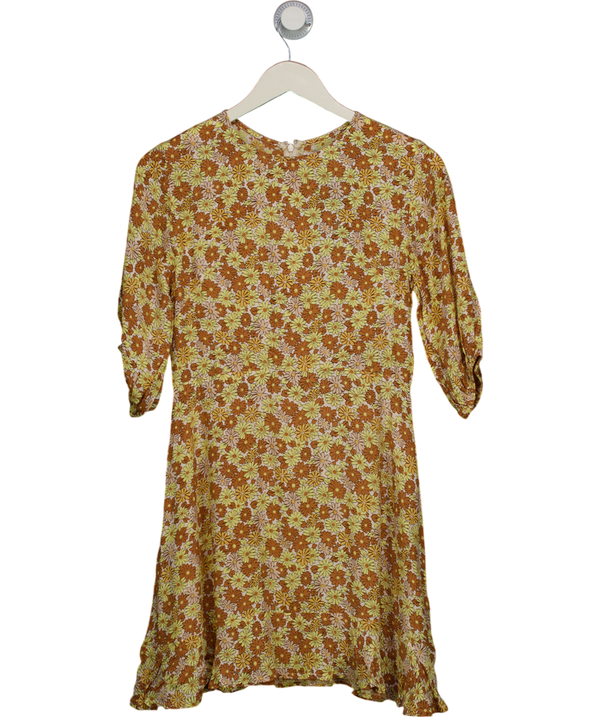 Faithfull The Brand Yellow Jeanette Mini Dress UK S