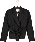 TOPSHOP Cropped Belted Boxy Blazer In Black UK 6