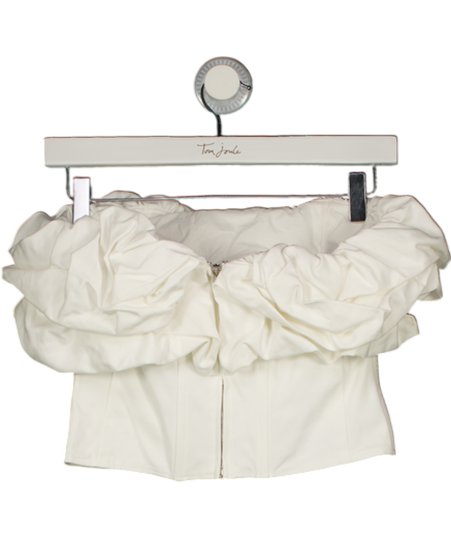 & Other Stories White Ruffled Corset Top UK 6