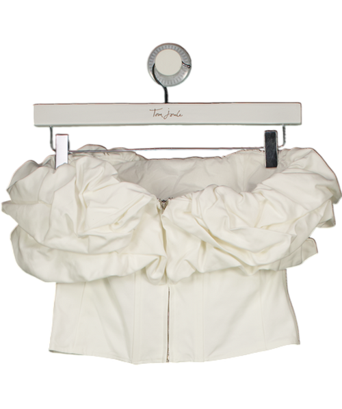 & Other Stories White Ruffled Corset Top UK 6