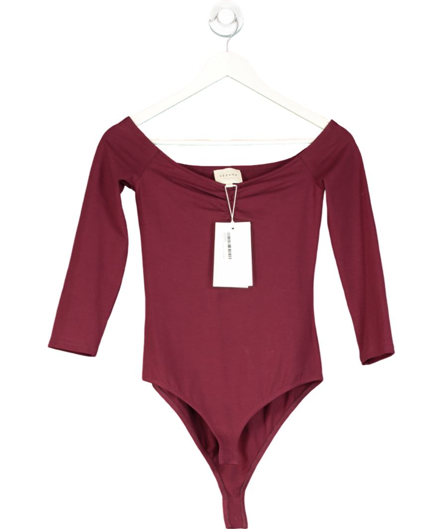 Sezane Red Bella Bodysuit  Burgundy UK S