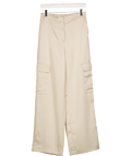 ZARA Beige Satin Cargo Trousers UK M