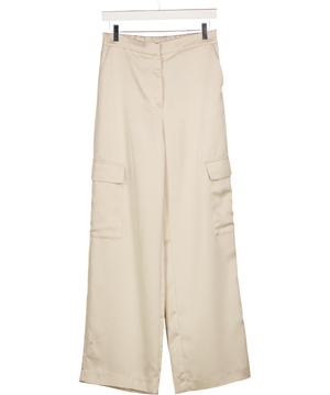 ZARA Beige Satin Cargo Trousers UK M