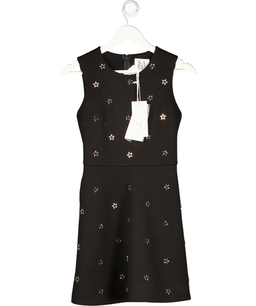 ZOE KARSSEN Black A-line Star Studded Skater Dress UK S