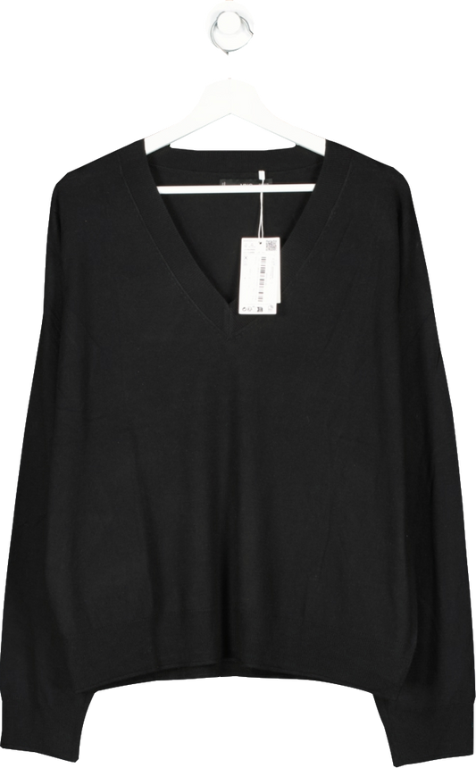 MANGO Black Fine Knit V Neck Sweater BNWT UK XL