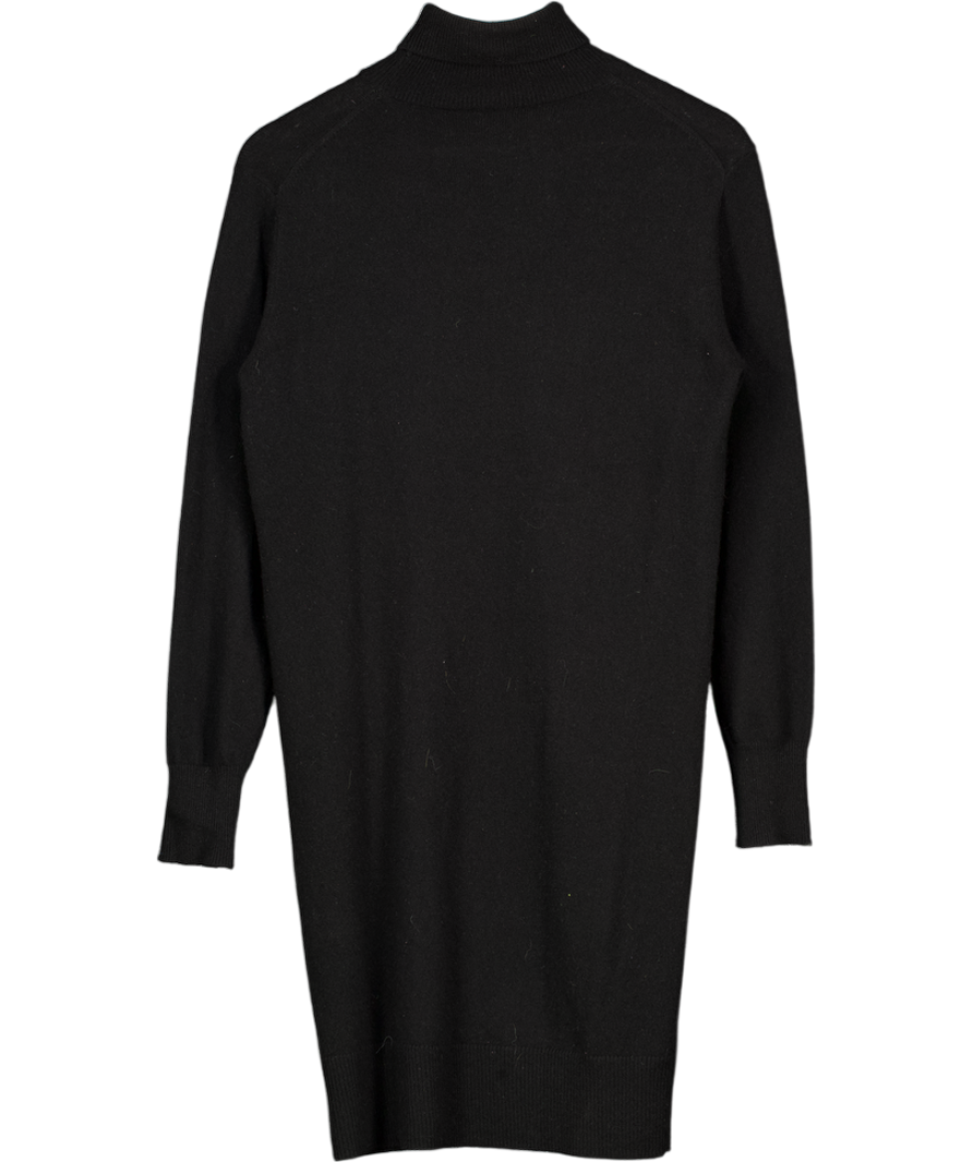 LILYSILK Black 100% Cashmere Turtleneck Sweater Dress UK S