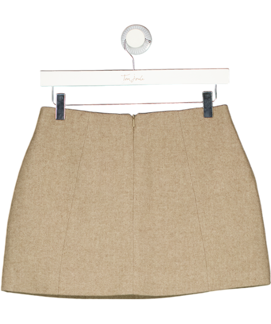 WANDERDOLL Beige Farron Wool Pelmet Mini Skirt UK XS