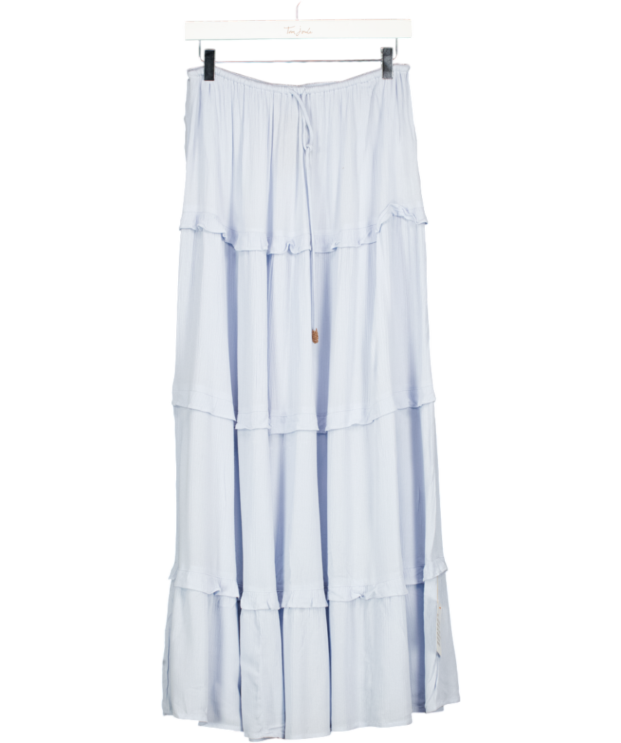 Miss Selfridge Tiered Maxi Skirt In Light Blue UK 12
