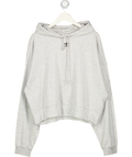adidas Grey J896 Originals Centre Logo Cropped Hoodie UK 22