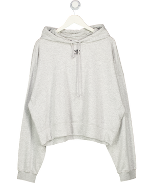 adidas Grey Originals Centre Logo Cropped Hoodie UK 22