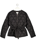 H&M Black Drawstring Waist Quilted Jacket UK M