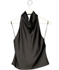 ZARA Black Satin Halter Top UK XS