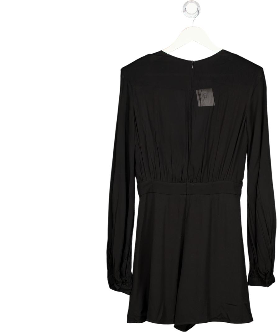 Pinko Black & Red V-neck Textured Playsuit UK 10