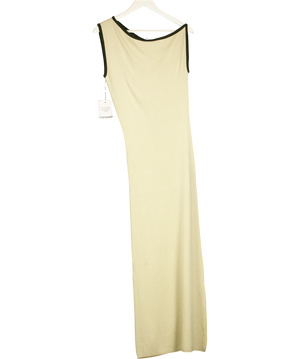 TOPSHOP Beige Knitted Textured Twist Detail Off Shoulder Maxi Dress UK XS