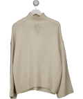 F&F Cream Premium Ribbed High Neck Jumper With Cashmere UK M