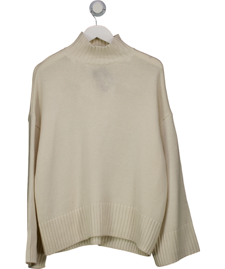 F&F Cream Premium Ribbed High Neck Jumper With Cashmere UK M