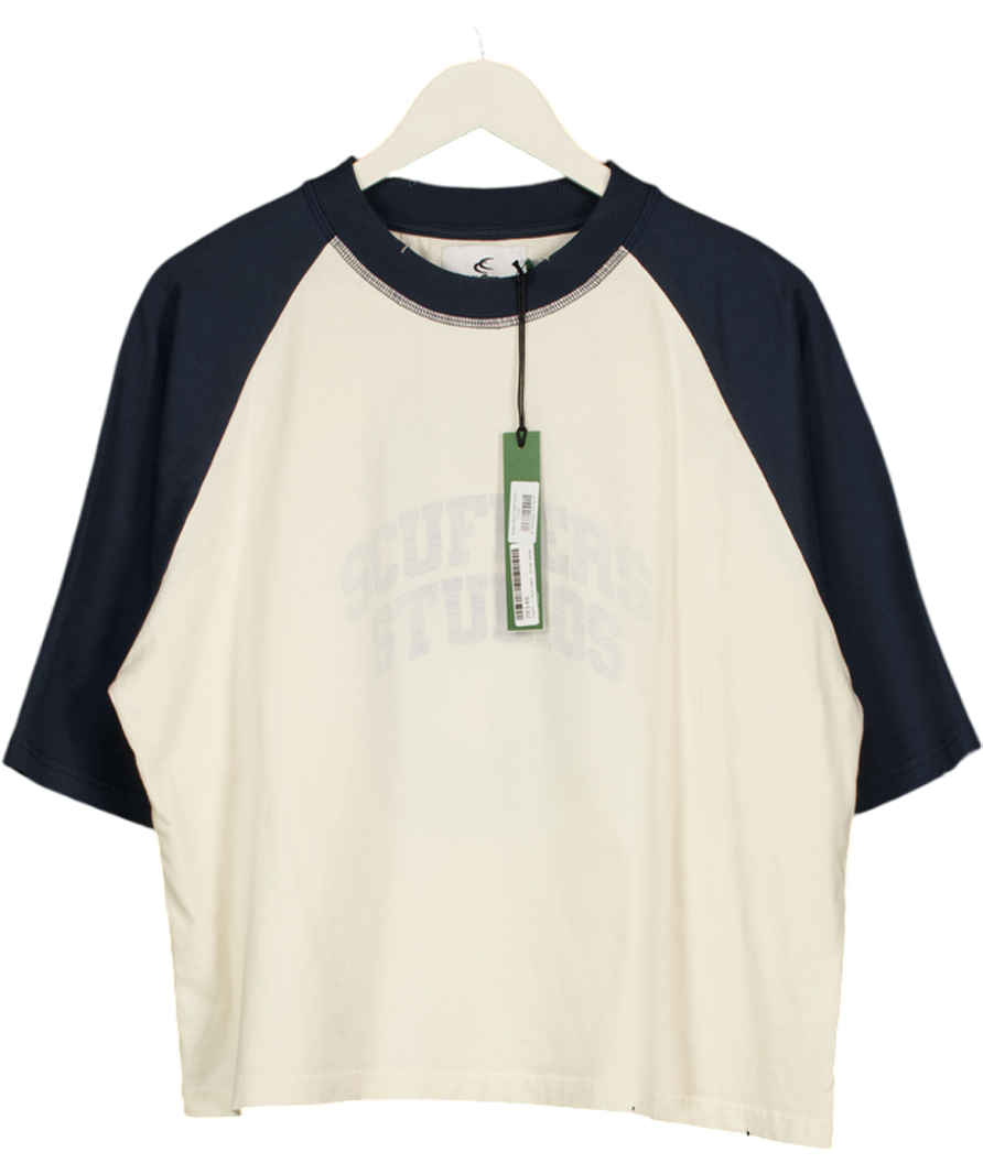 Scuffers Cream & Stallion Blue Tshirt UK S